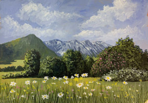 summer landscape in acrylics