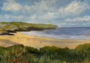 Painting the seaside with acrylic