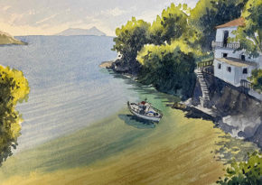 Painting water with watercolour